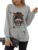 Blooming Jelly Women’s Halloween Sweatshirts Skull Graphic T Shirts Long Sleeve Pullover Tops Gothic Fall Clothes 2024